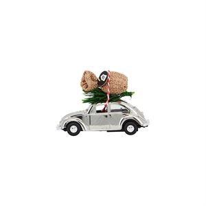 House Doctor Dekoration Mini Xmas Car - Chrome -  8,5 cm